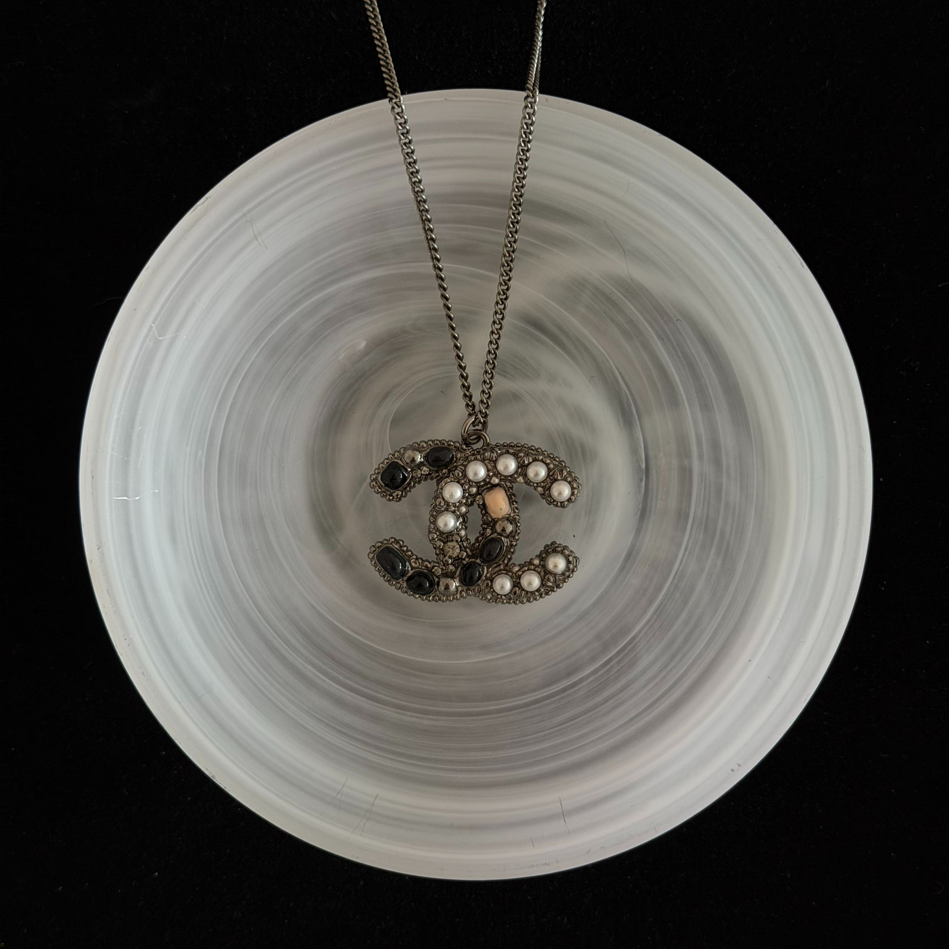 C Double C pearl distressed necklace