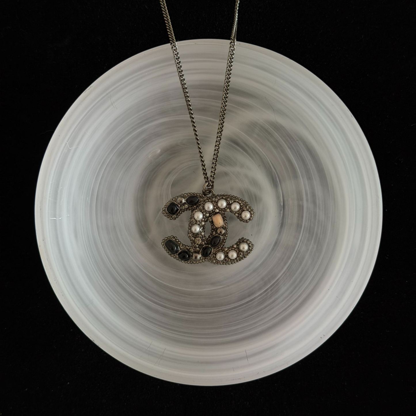 C Double C pearl distressed necklace