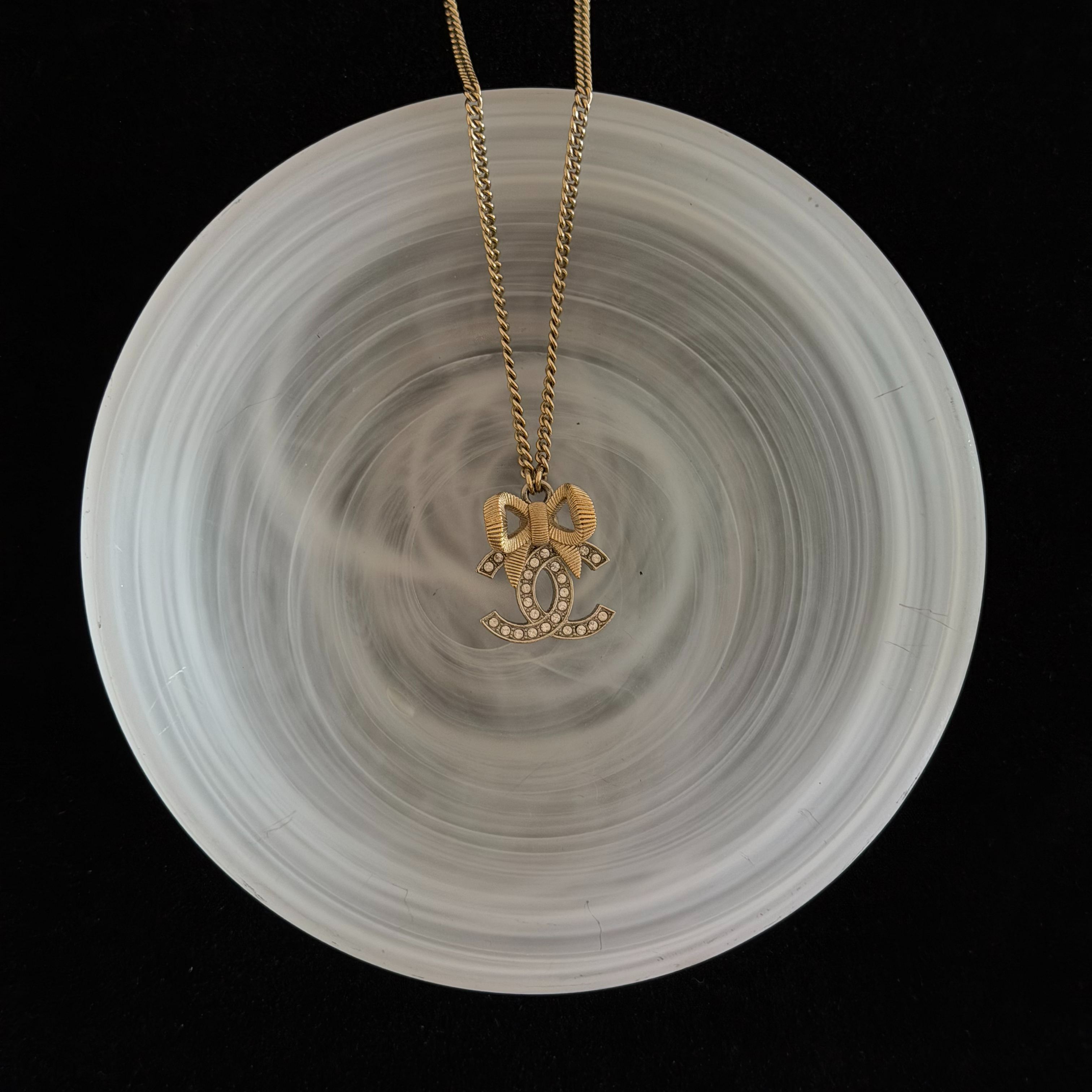 C Bow Double C Full Diamond Necklace