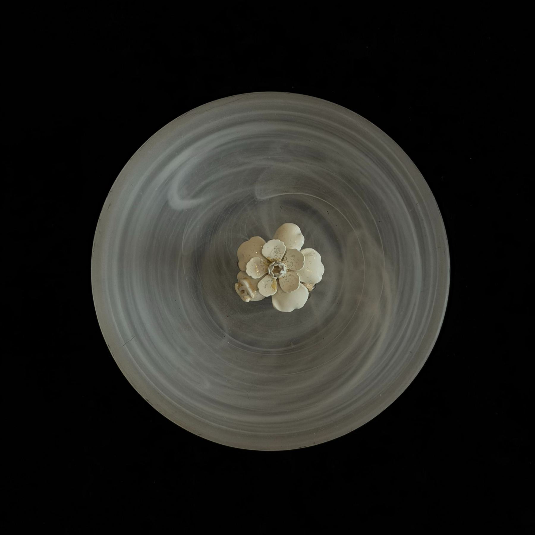 C Flower White Ring