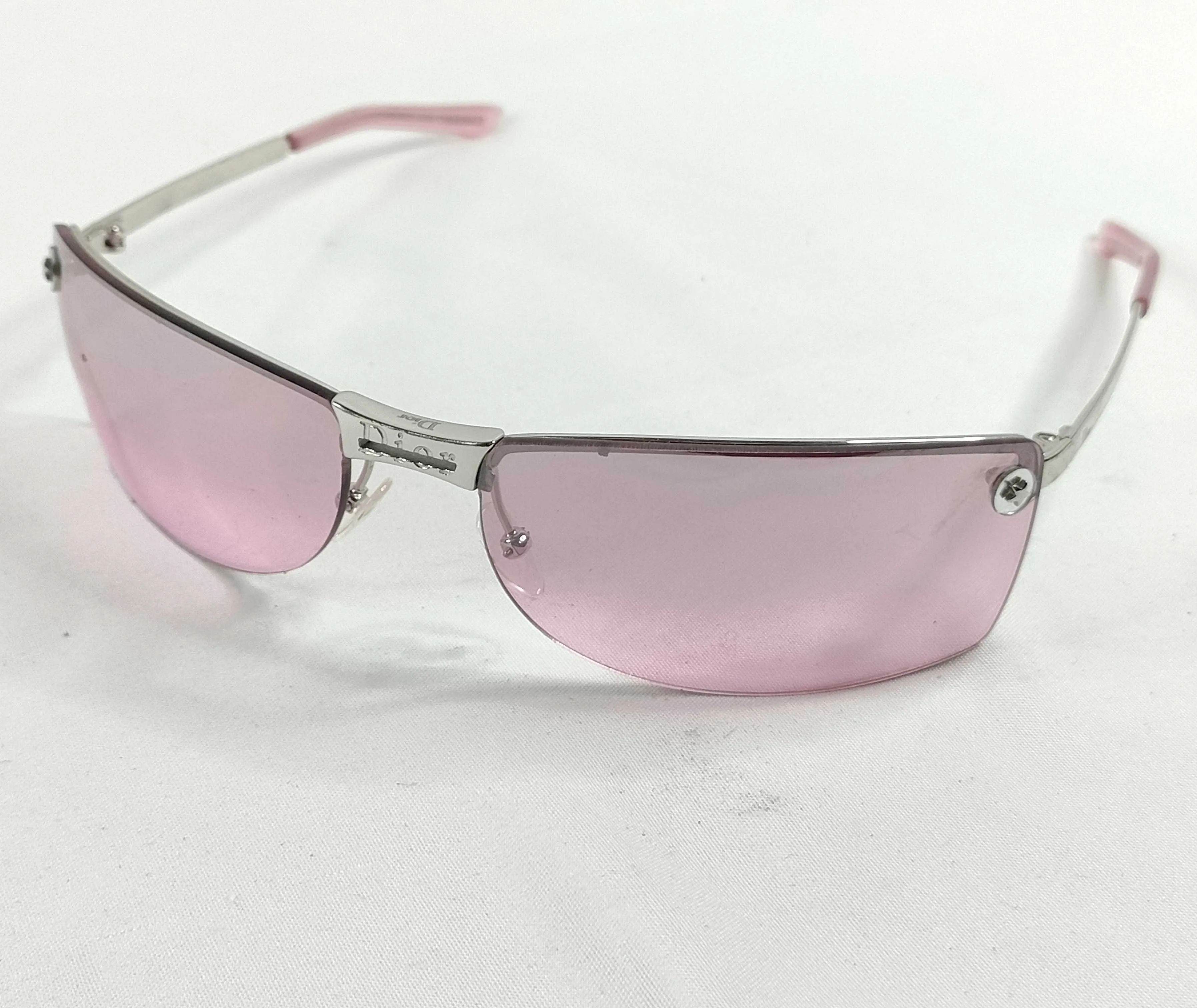 D Frameless silver pink sunglasses