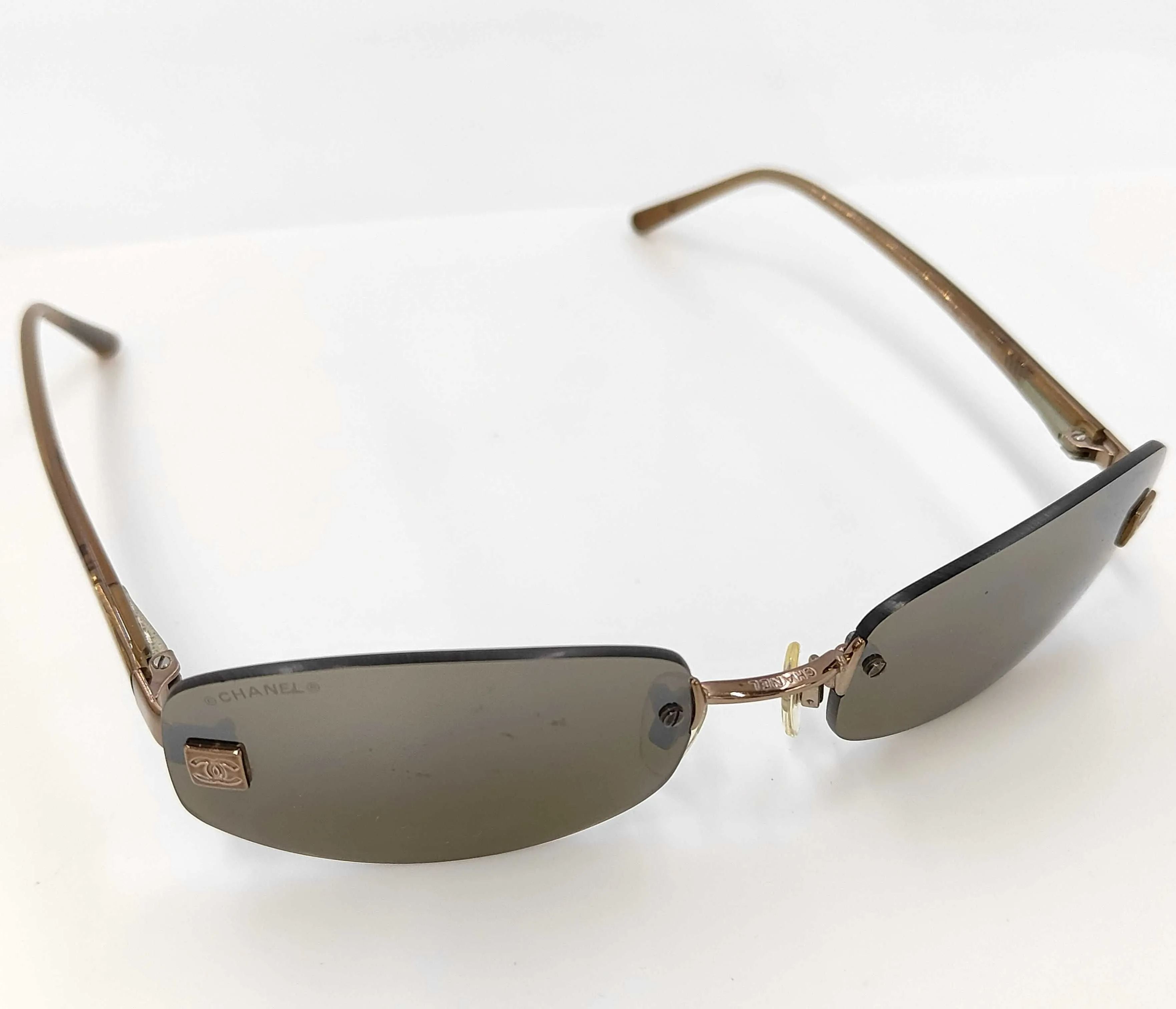 C Gold Square Logo Sunglasses