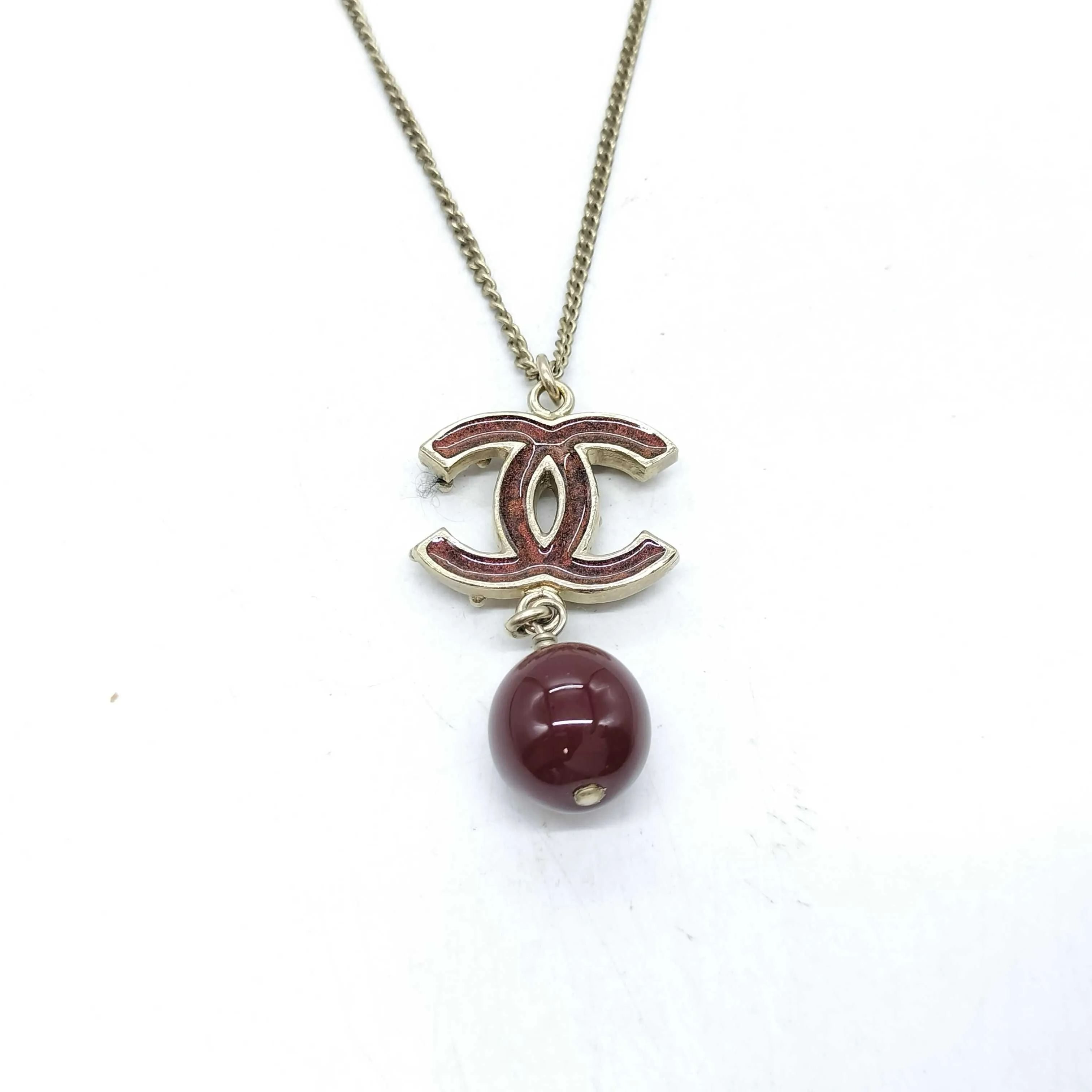 C Double C Pearl Pendant Necklace