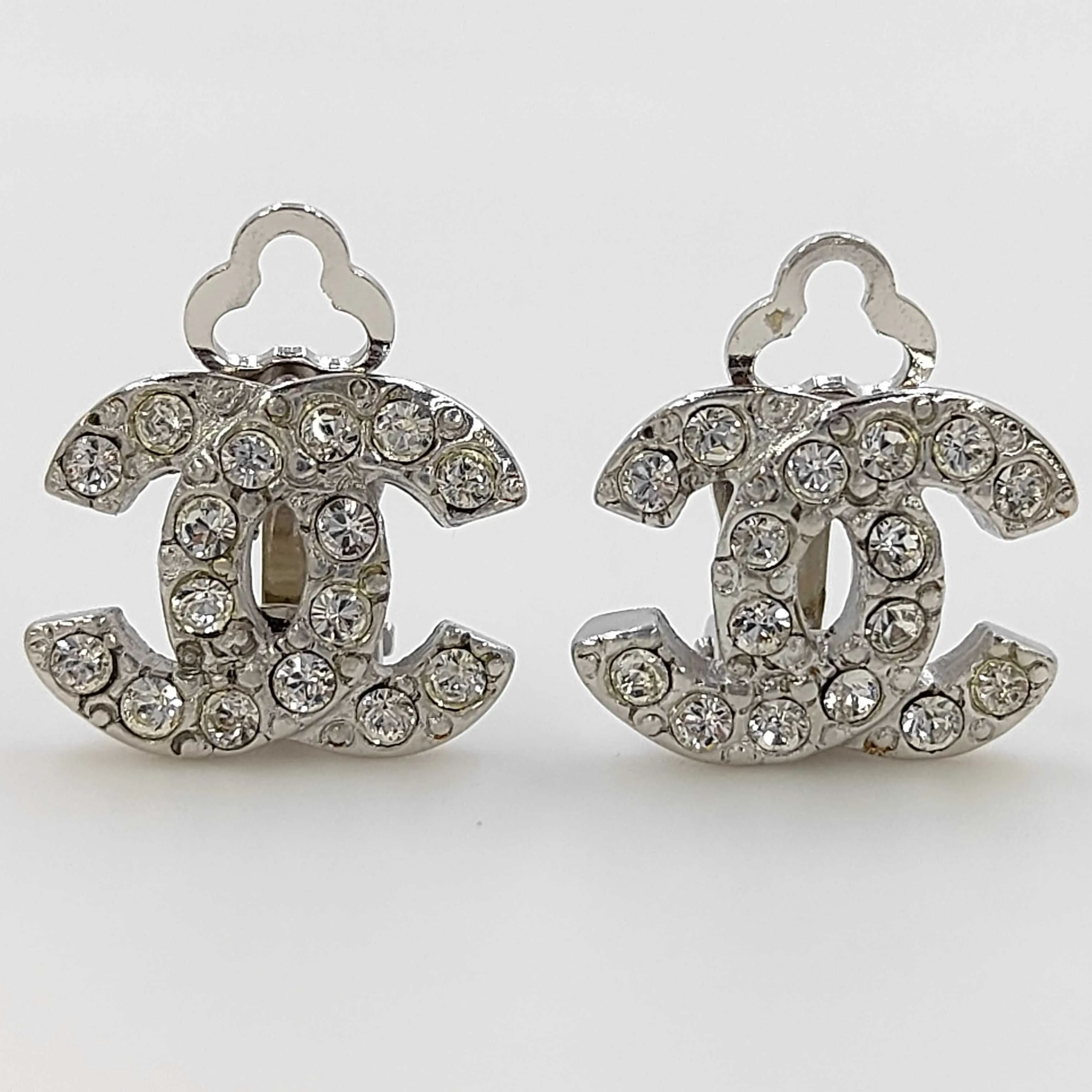C Double C full diamond earrings