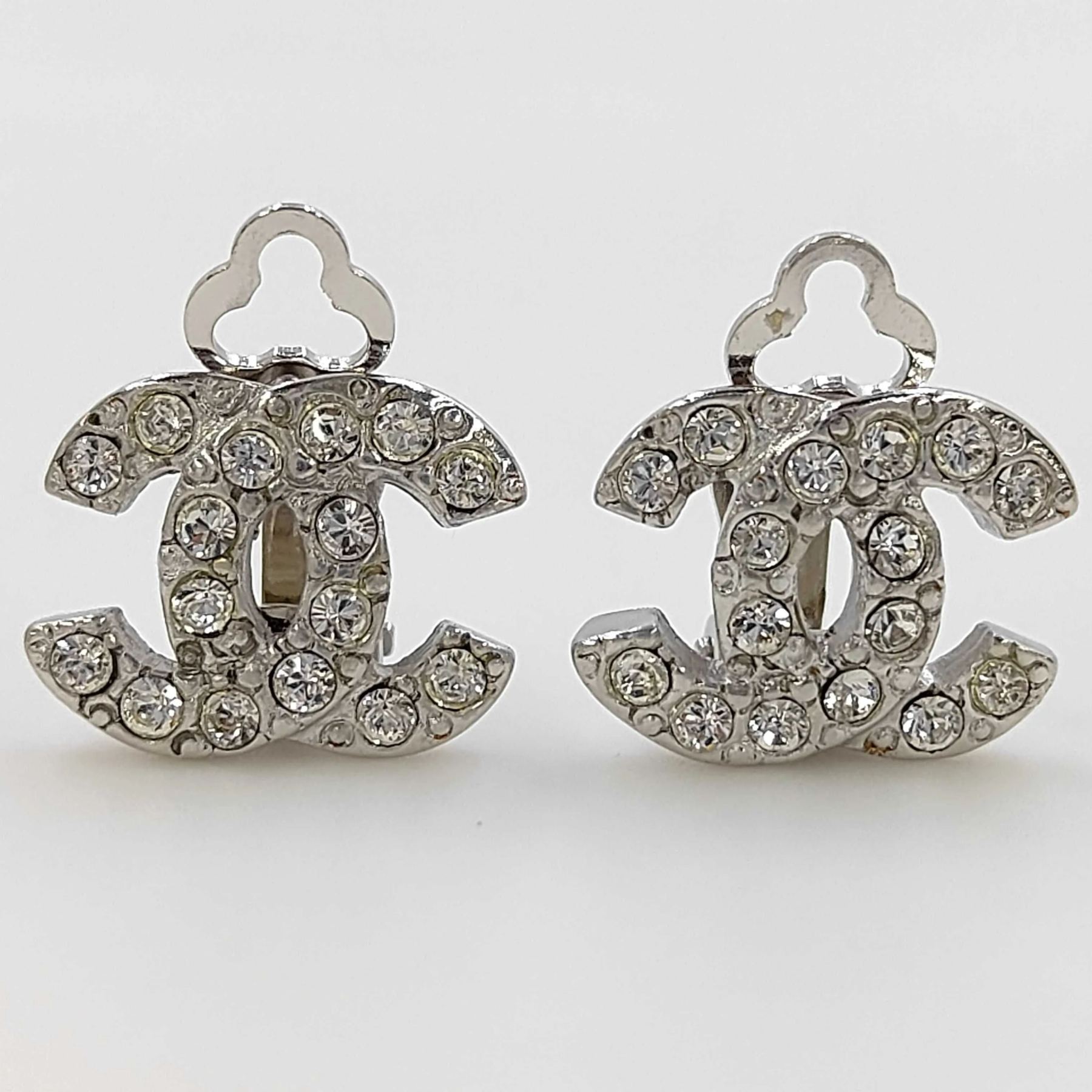C Double C full diamond earrings