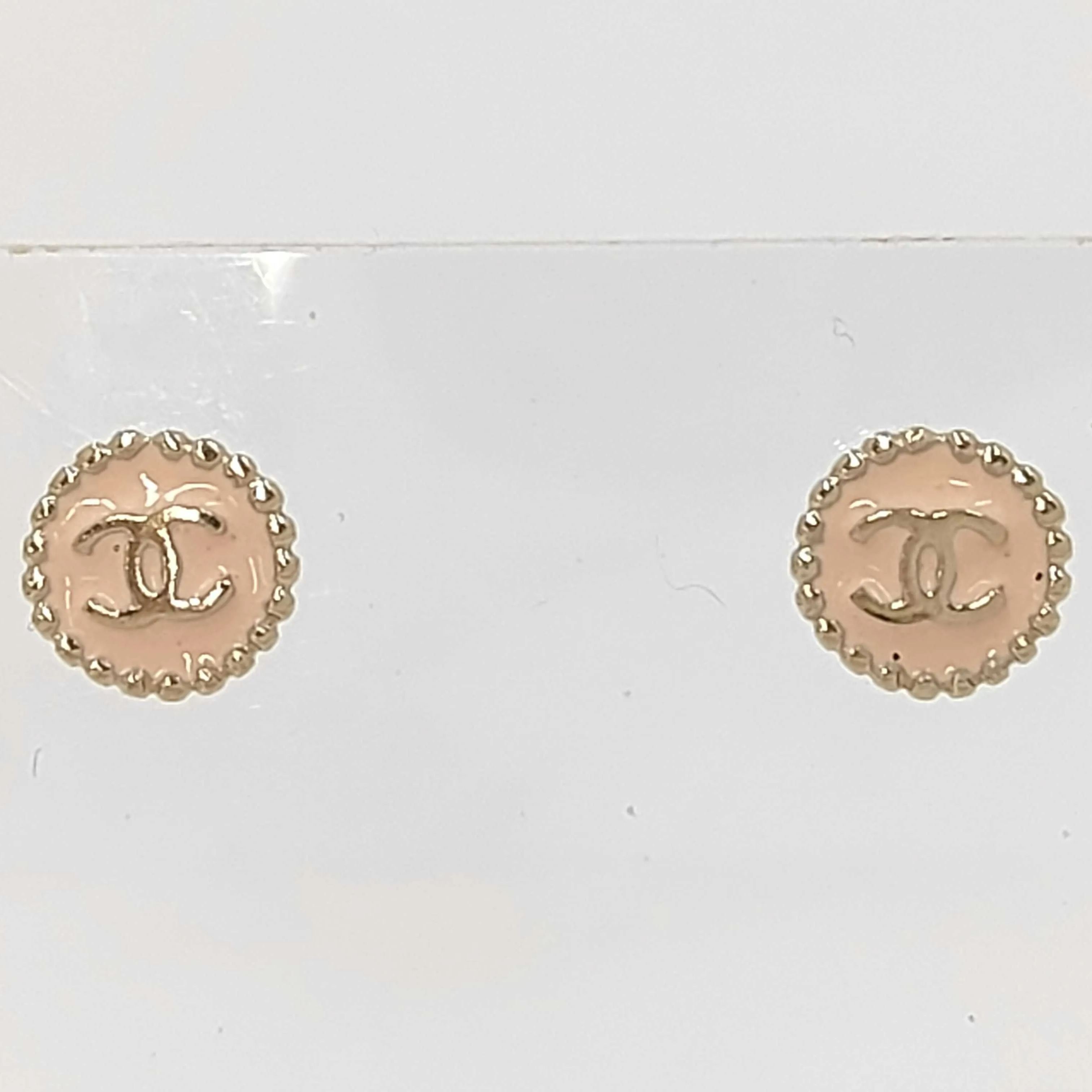 C Round Double C Pink Earrings