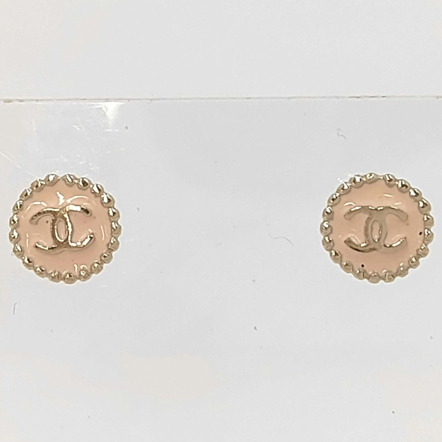 C Round Double C Pink Earrings