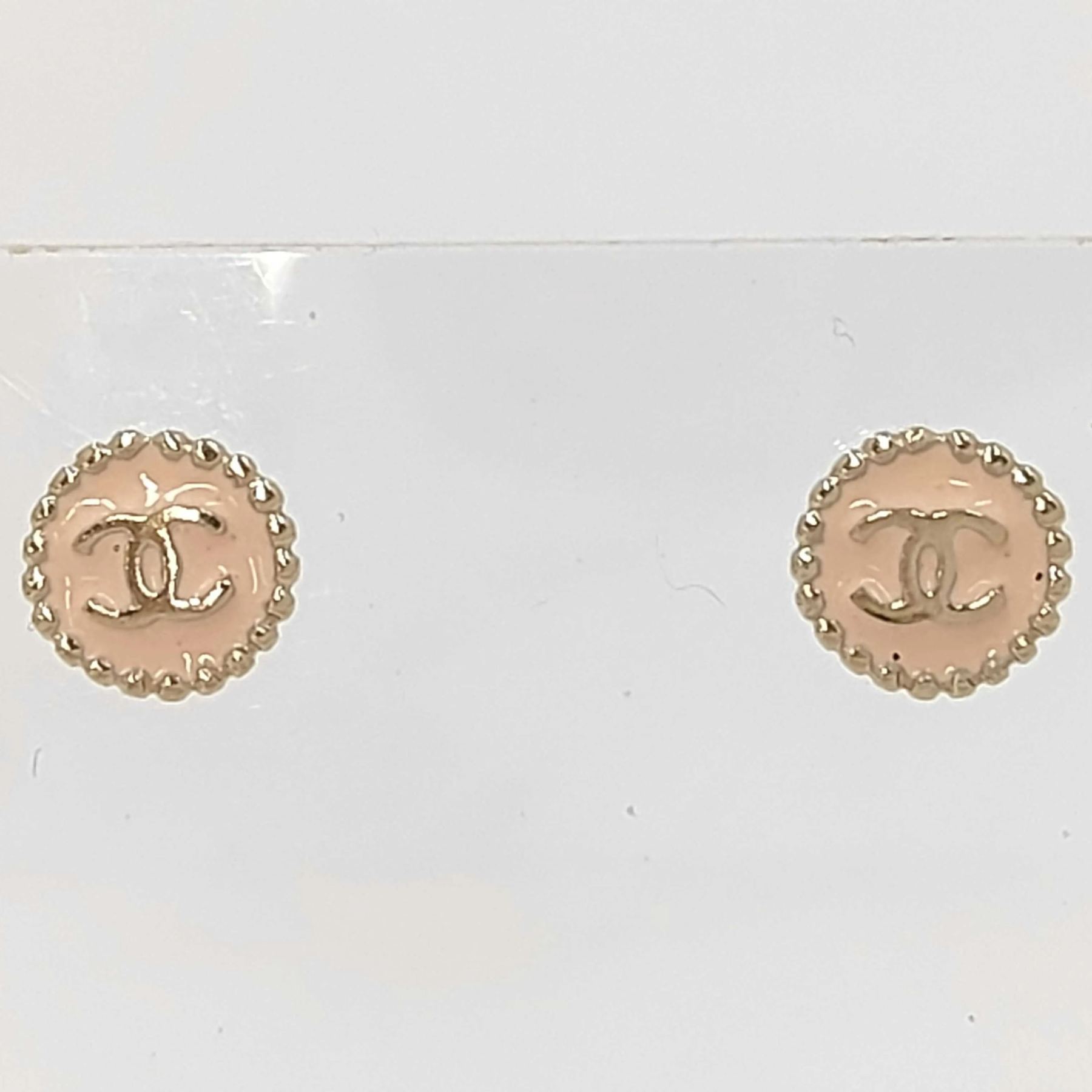 C Round Double C Pink Earrings
