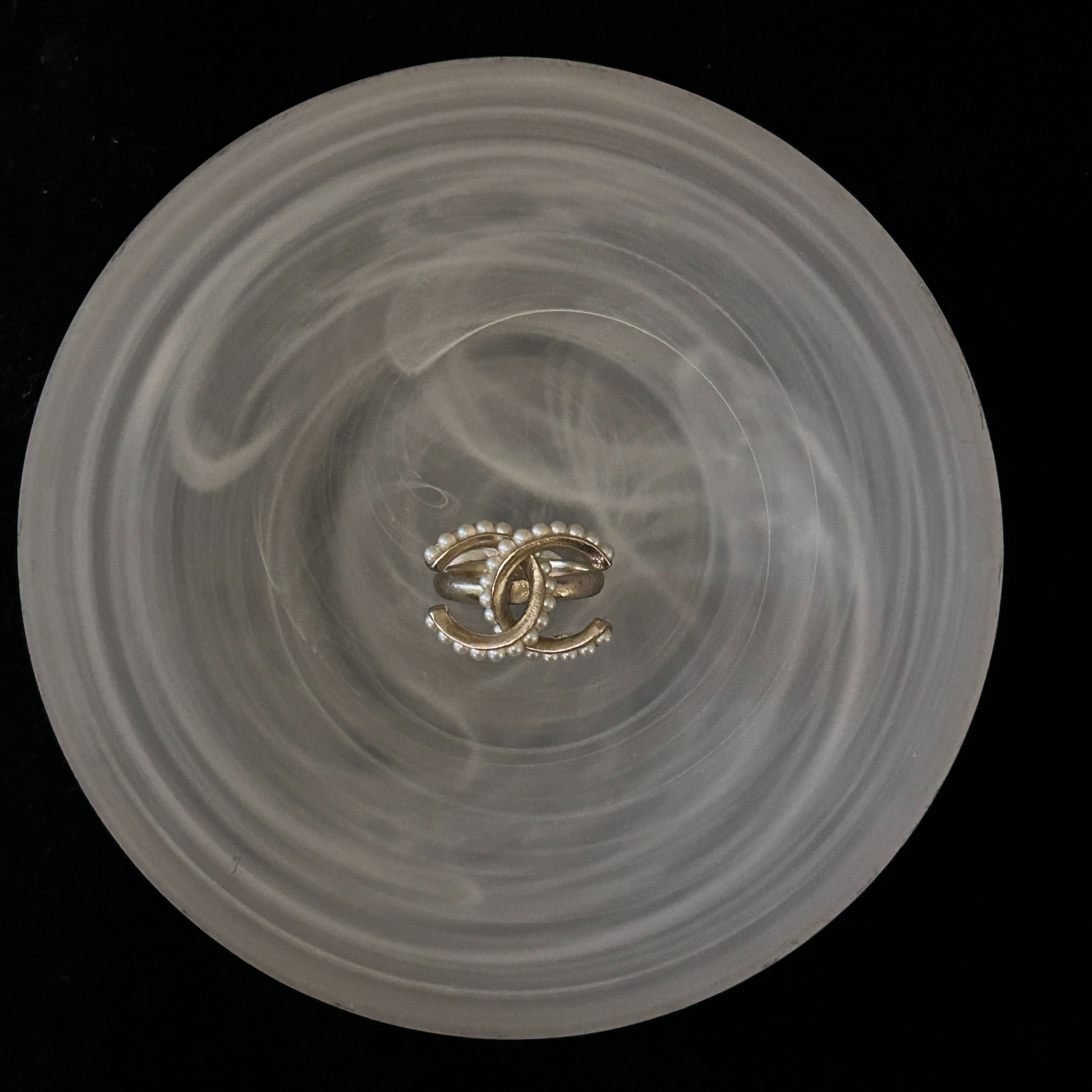 C Double C pearl ring
