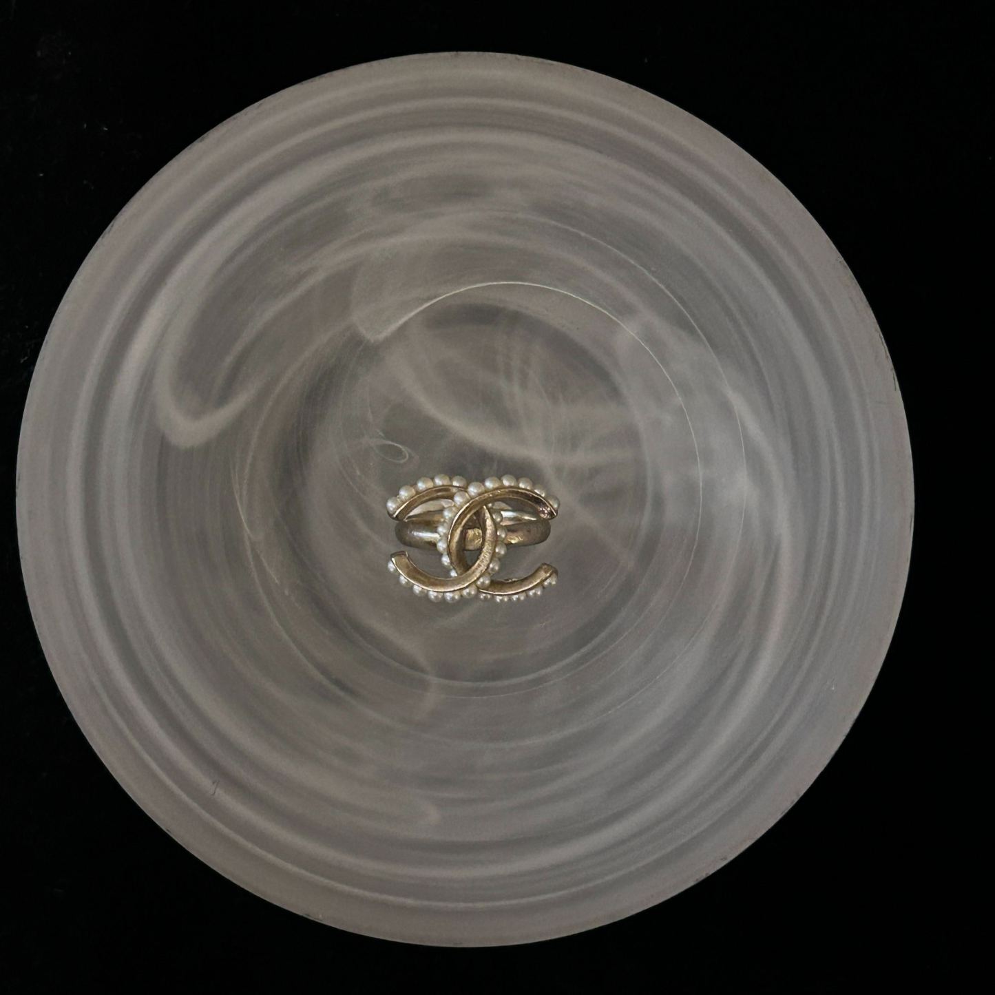C Double C pearl ring