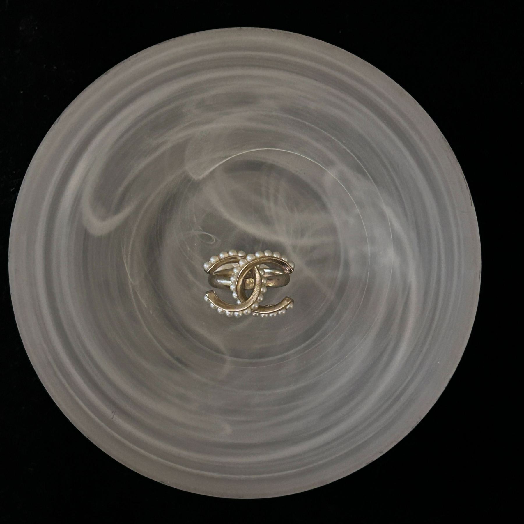 C Double C pearl ring
