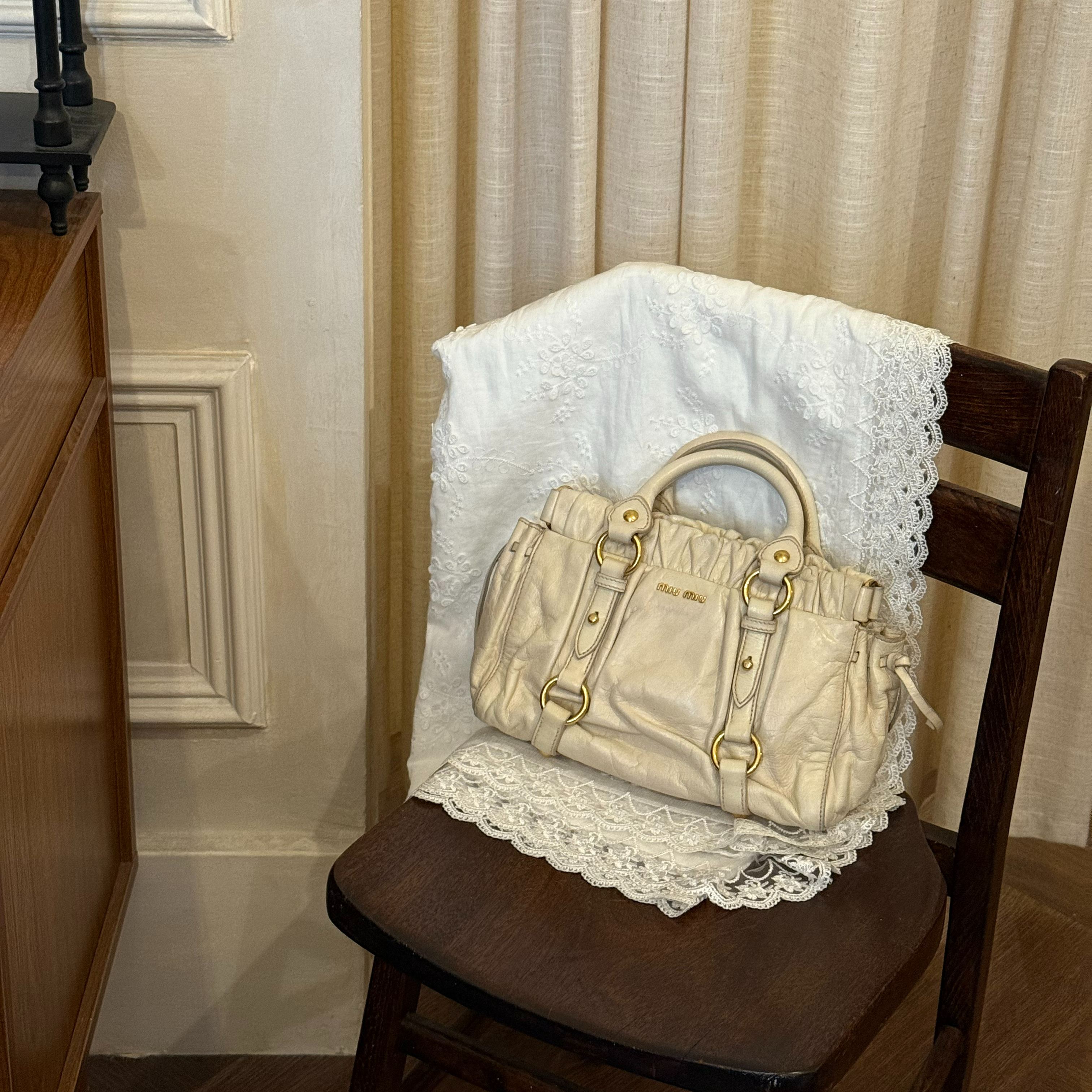 M Milky White Motorcycle Bag