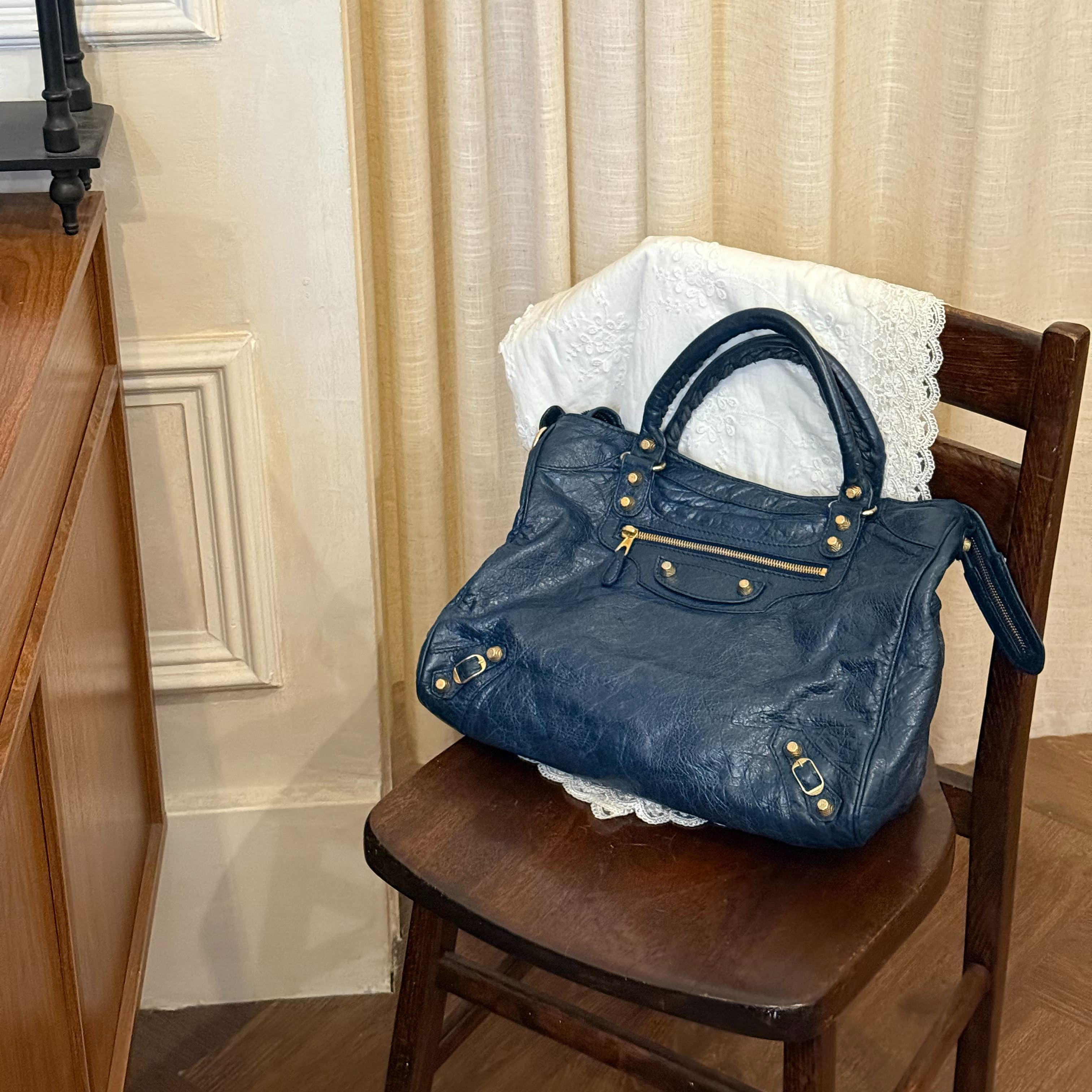 B Blue Motorcycle Bag