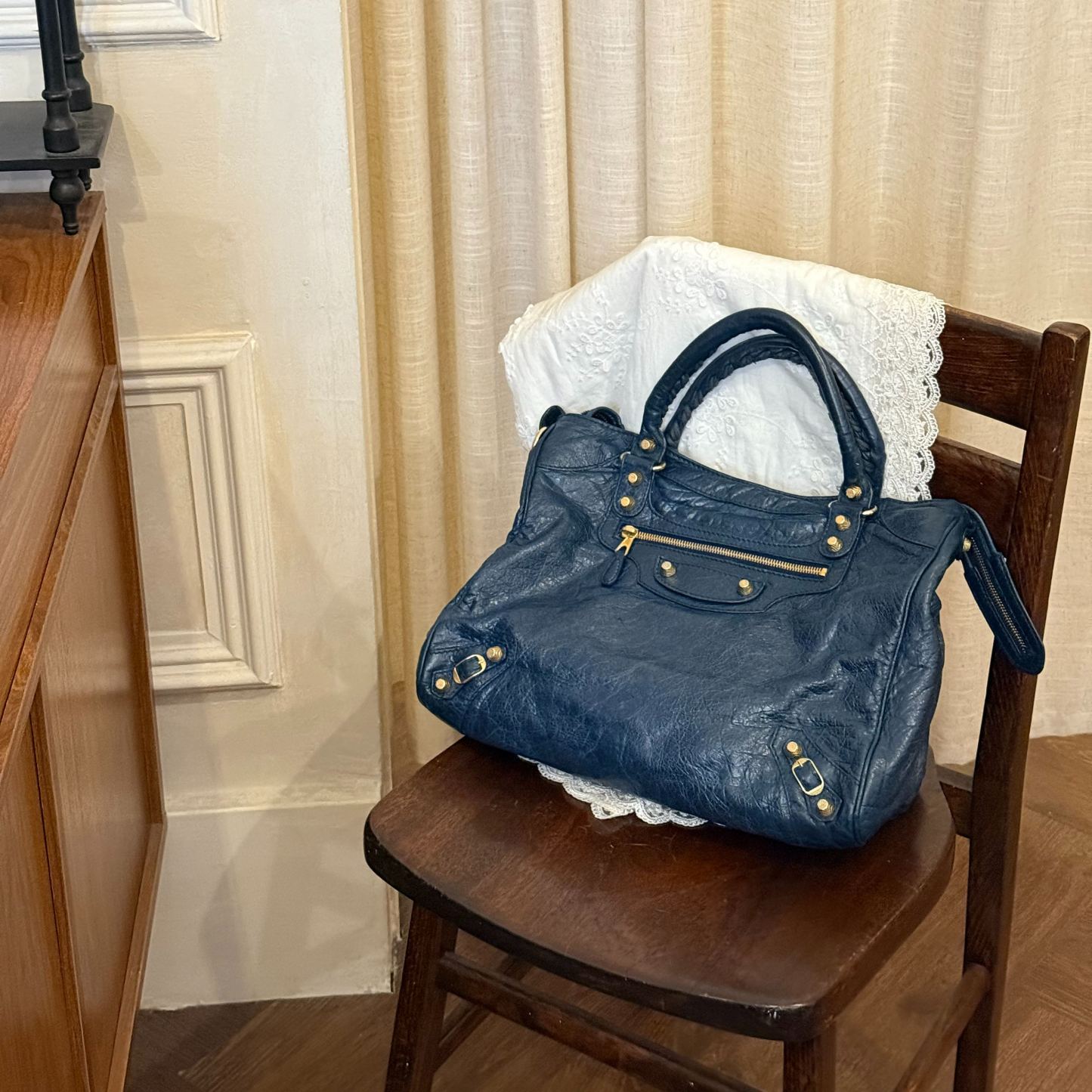 B Blue Motorcycle Bag