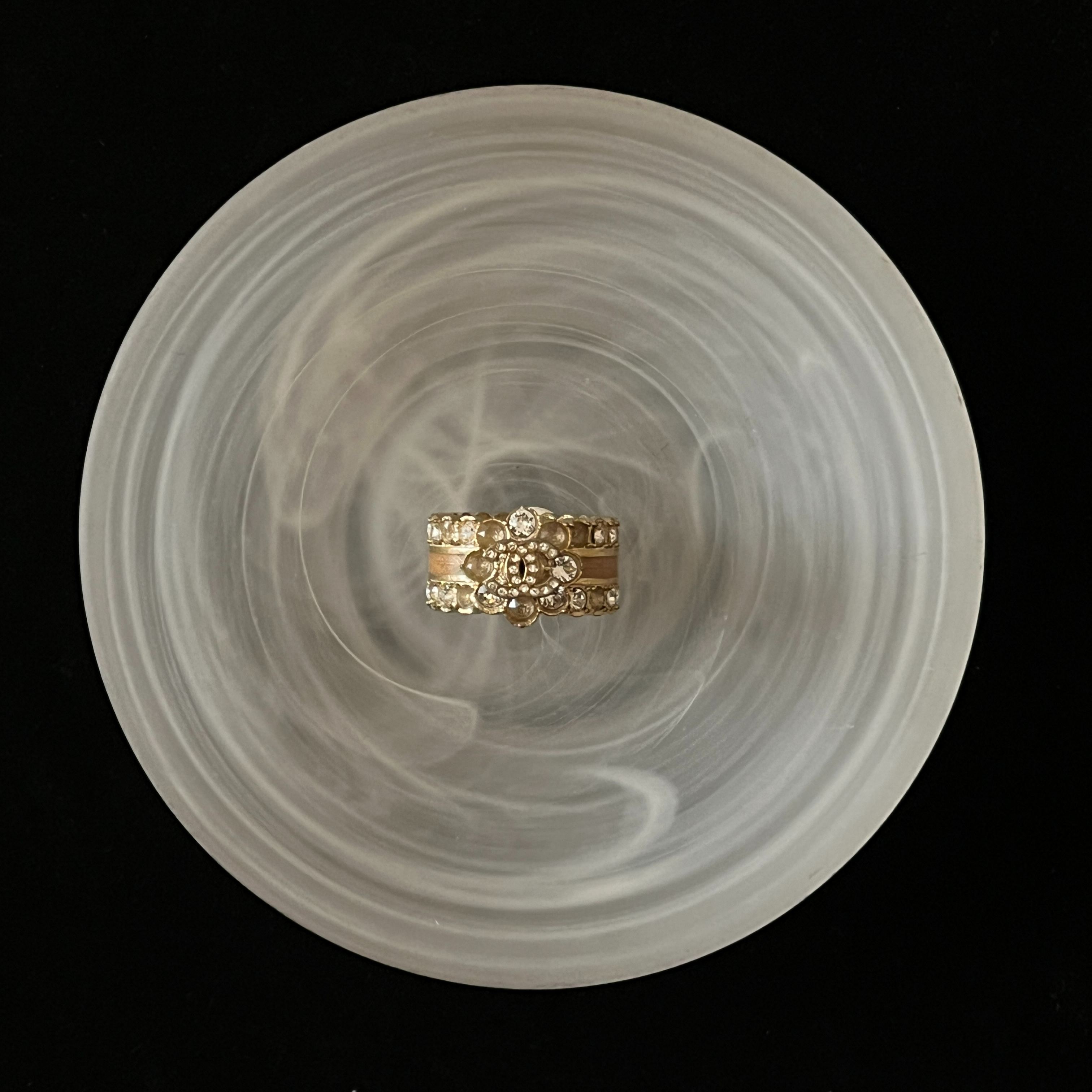 C Rhinestone ring