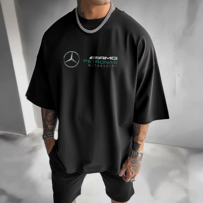 Racing Print Loose Short Sleeve T-shirt