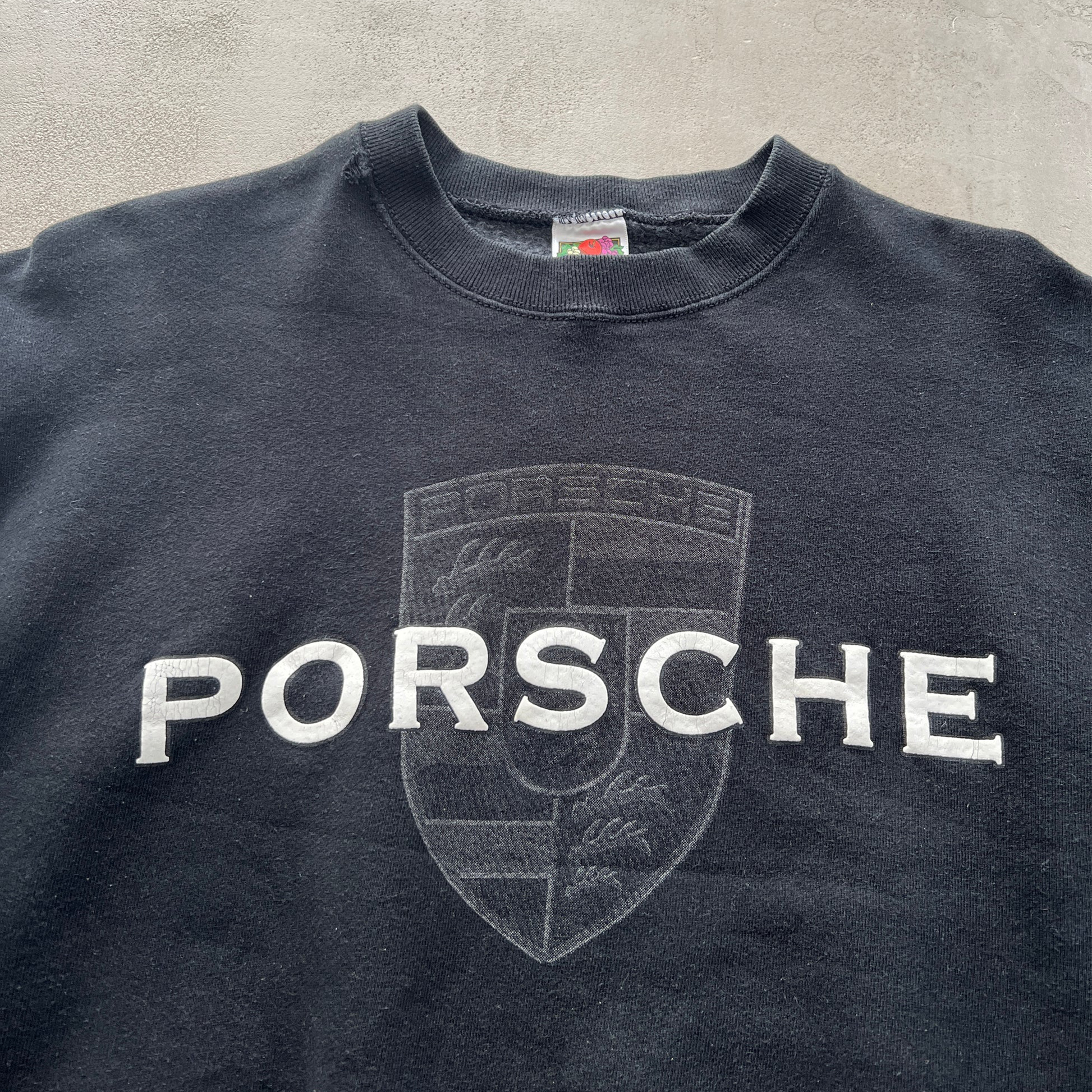 Unisex Vintage Oversized Casual Sweatshirt With Embroidered Sports Car Logo
