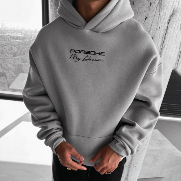 (Embroidery)Men's Casual Retro Design Car Logo Hoodie