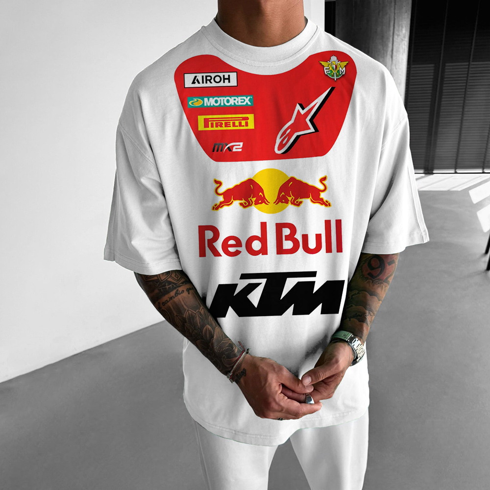 Oversized Unisex Racing Print Casual Sports T-Shirt