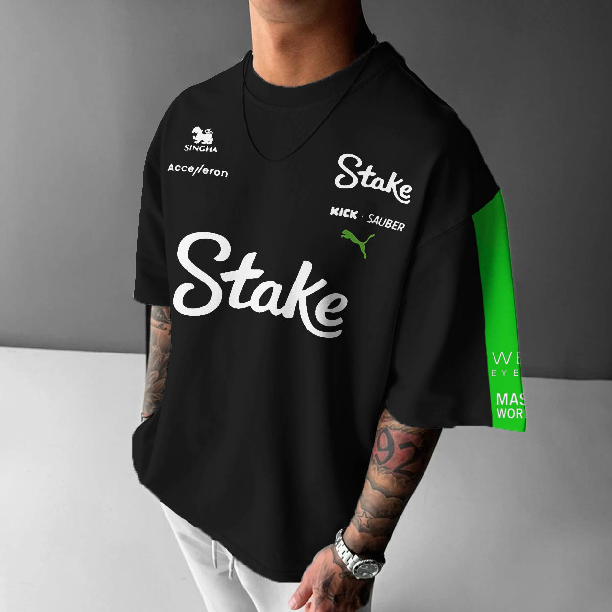 Unisex Racing Team Printed Oversized T-Shirt