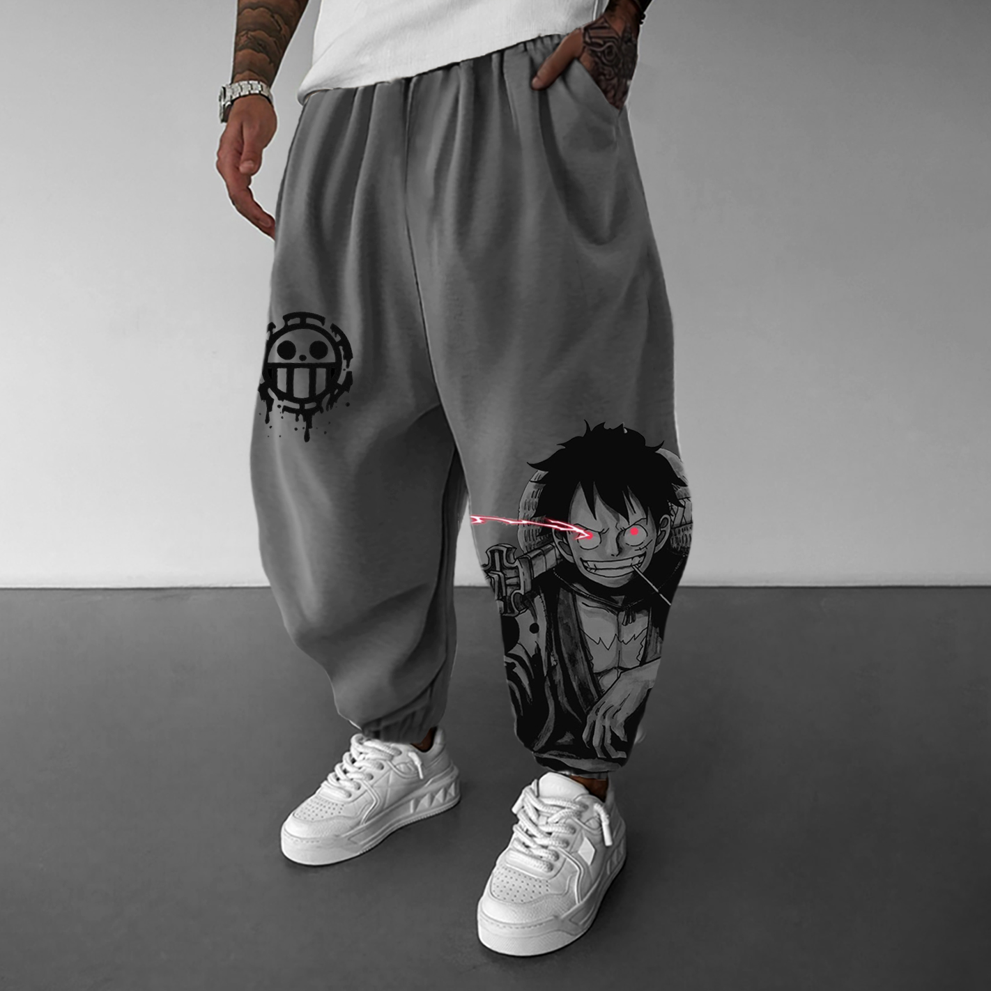 Unisex Anime-themed Casual Oversized Harem Pants