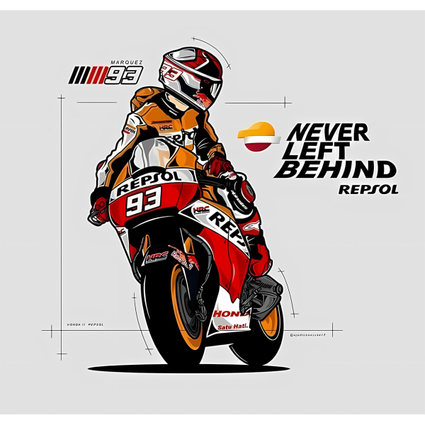 Unisex Oversized Motorcycle Racing No.93 Graphic Print T-Shirt