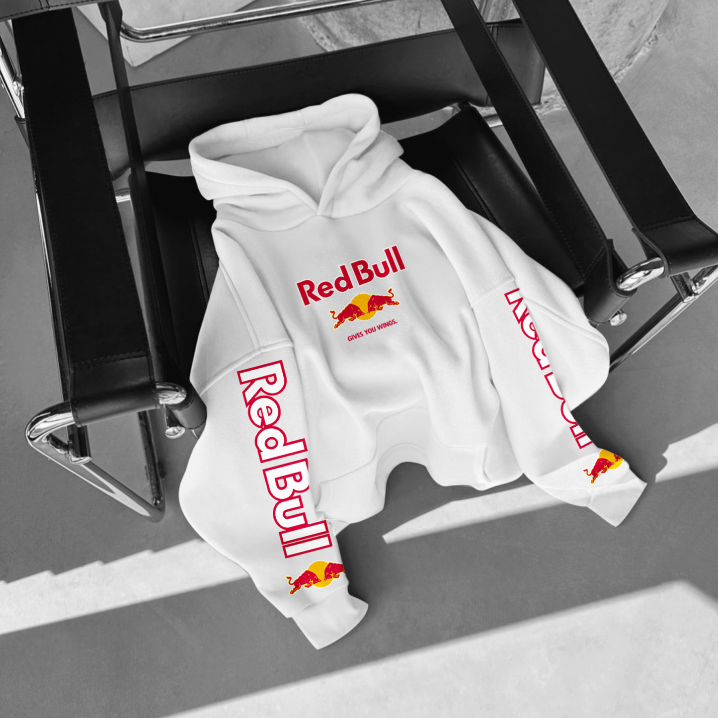 Oversized Hoodie Racing Graphic Print Hooded Sweatshirt