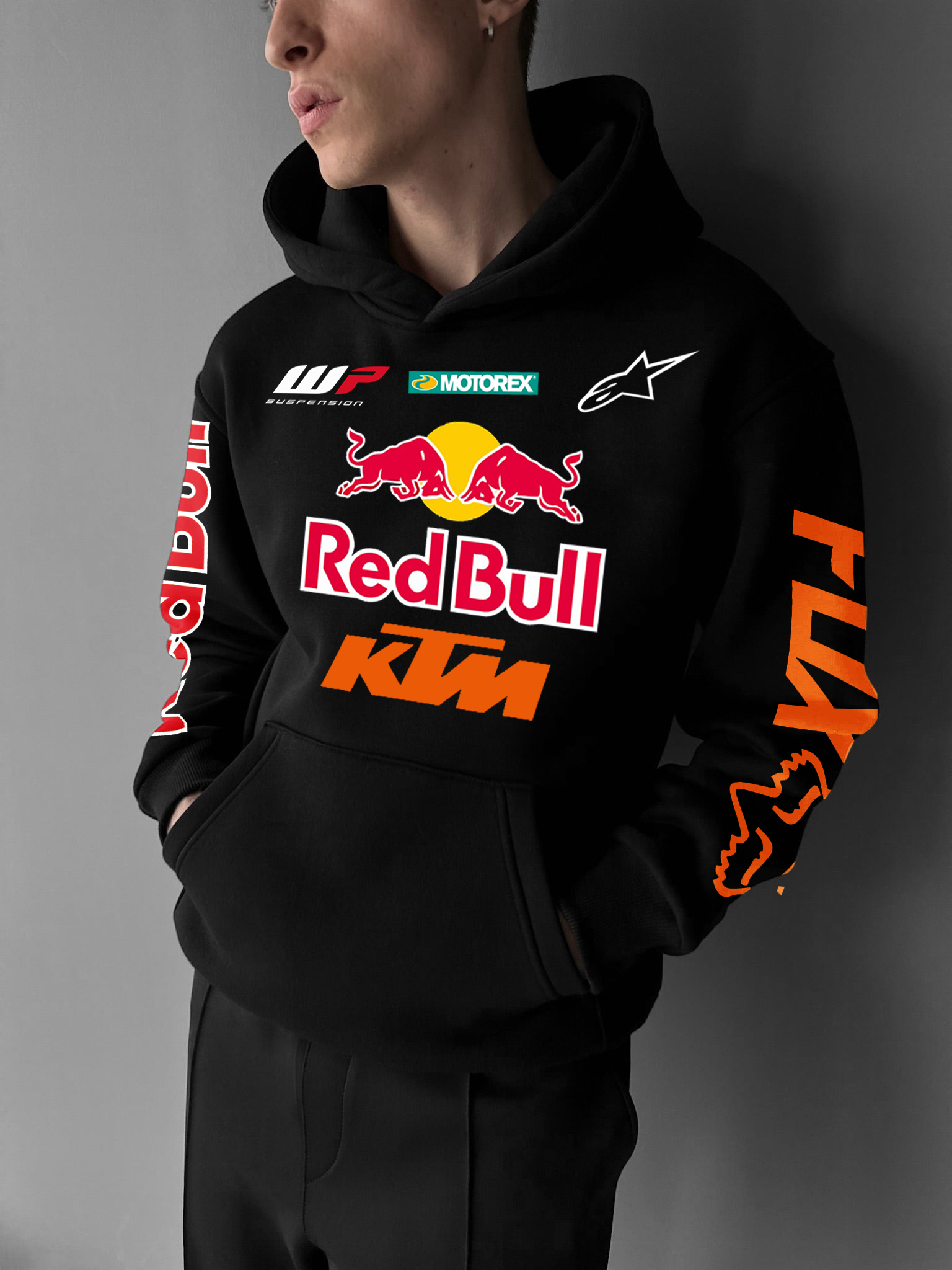 Oversize Unisex Loose Fit Racing Graphic Print Hoodie