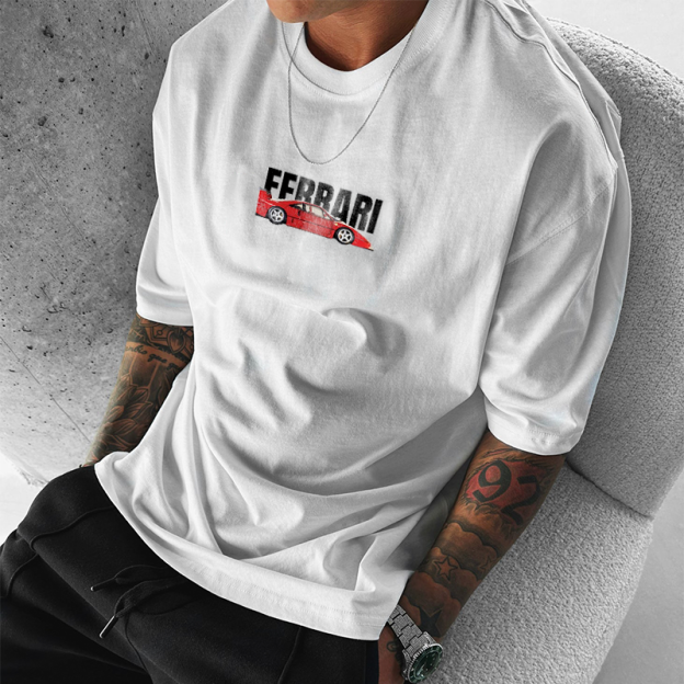 Unisex Oversized Street F40 Graphic Racing Tee