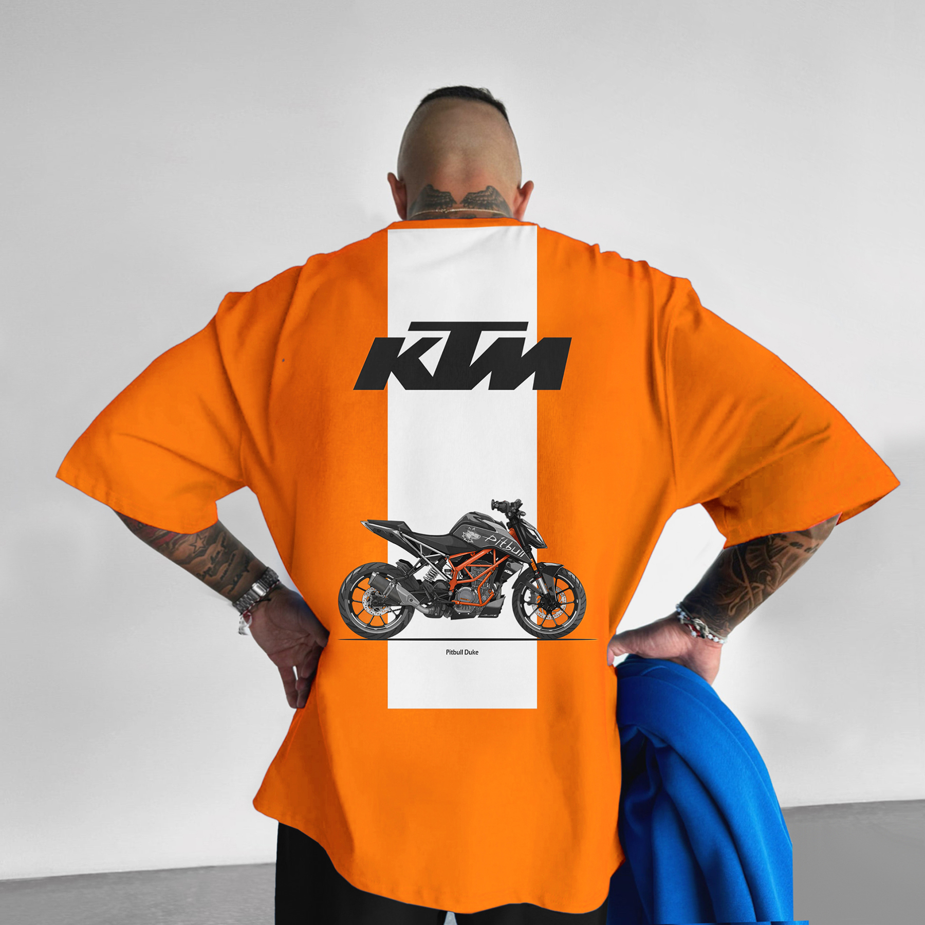 Unisex Oversized Motorcycle Duke Print T-shirt