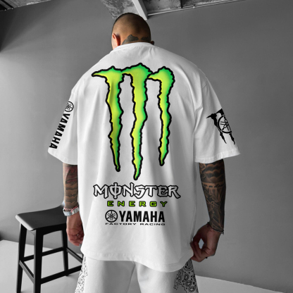 Unisex Casual Oversized Racing Print T-Shirt