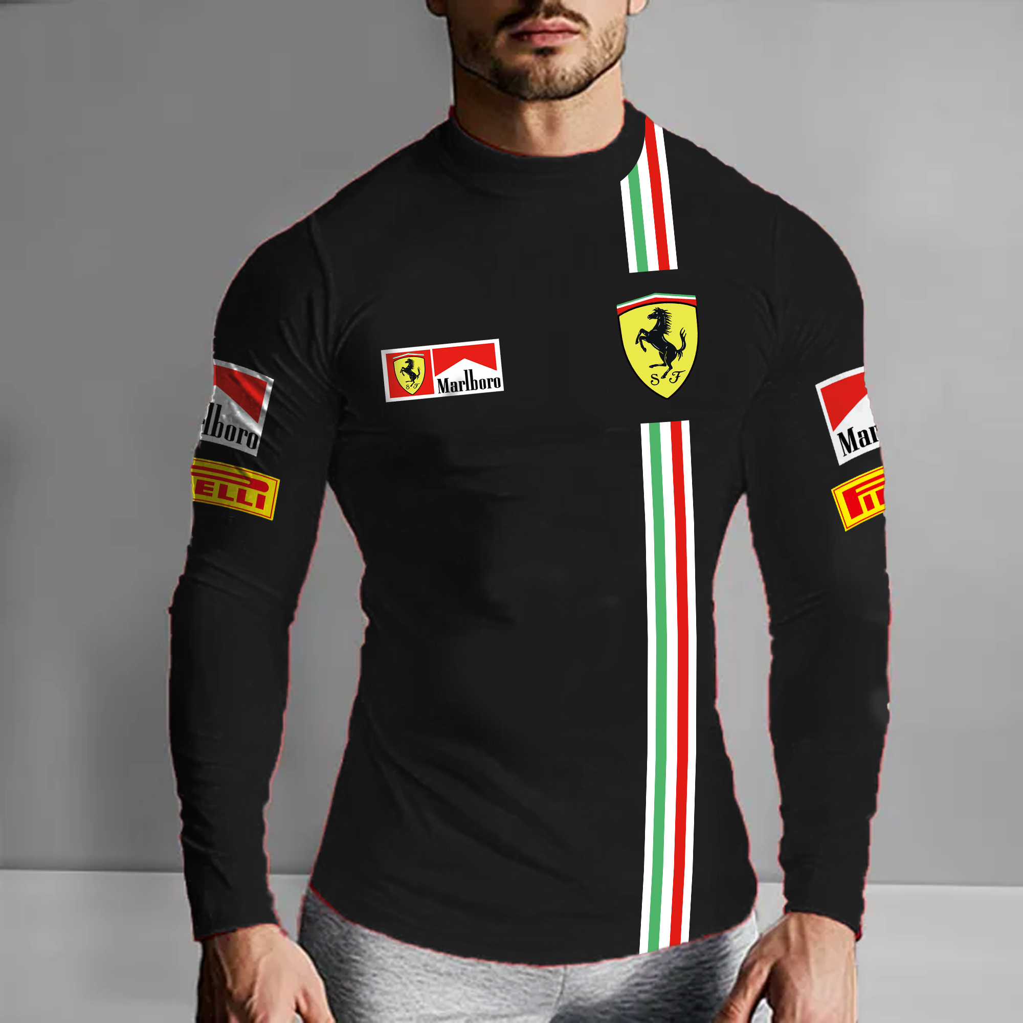 Unisex Racing Slim Compression Long Sleeve T-Shirt