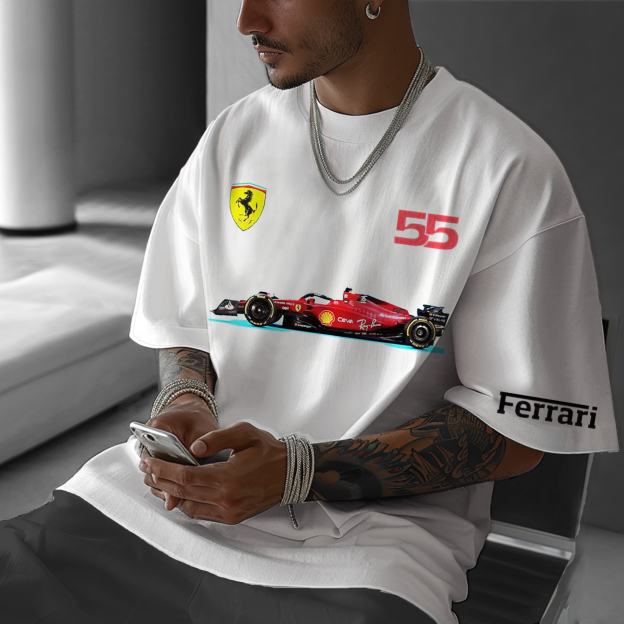 Men's Oversized Sekiz Numara Carlos Sainz Racing Team T-Shirt