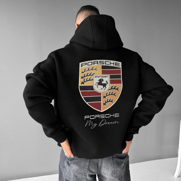 (Embroidery)Men's Casual Racing Lettering Hoodie