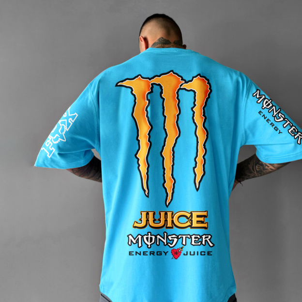 Unisex Casual Oversized Racing Print T-Shirt