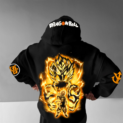 Unisex Anime Print Embroidered Casual Oversized Hoodie