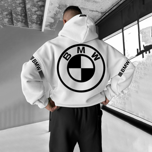 Men's Casual Car Logo Printed Oversized Hoodie