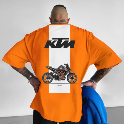 Unisex Oversized Motorcycle Duke Print T-shirt