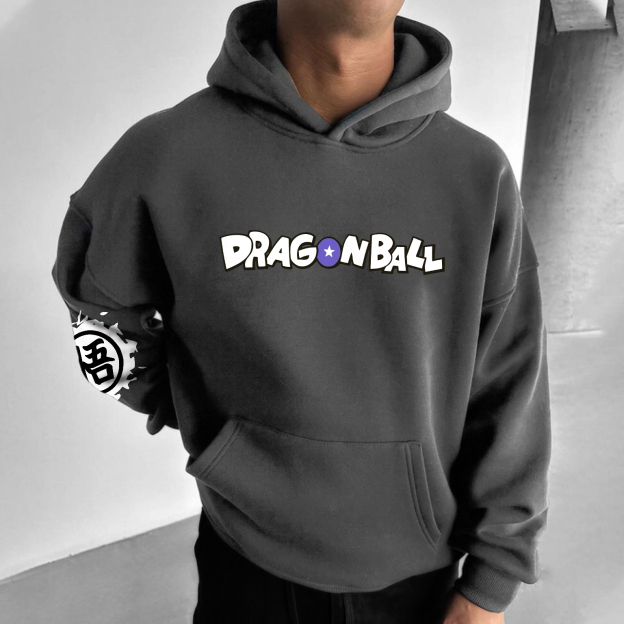 Unisex Anime Print Embroidered Casual Oversized Hoodie