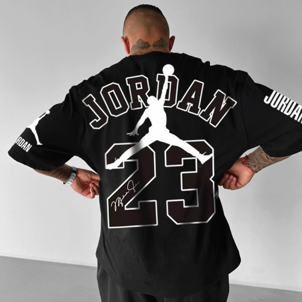 Oversized basketball print casual T-shirt