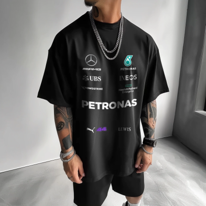 Racing Print Loose Short Sleeve T-shirt
