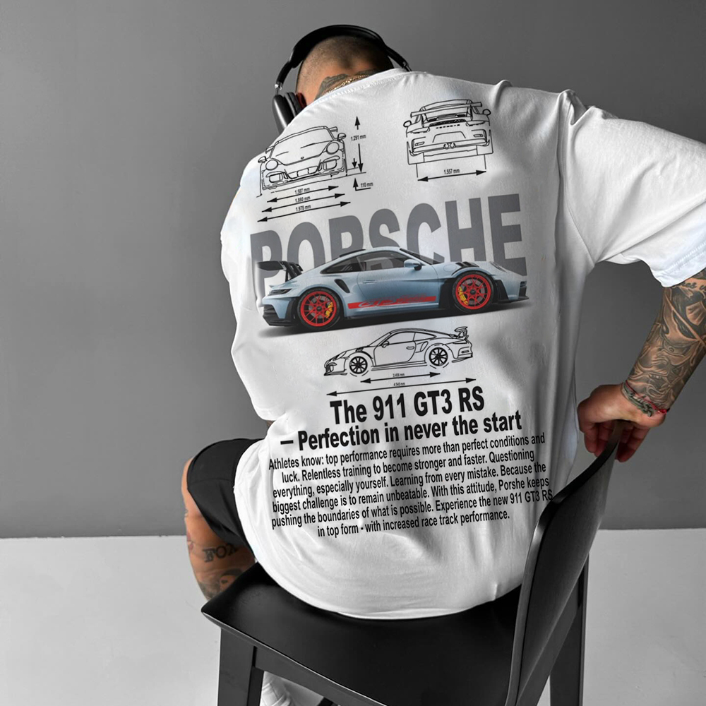 Oversized Unisex Racing Print Casual Tee