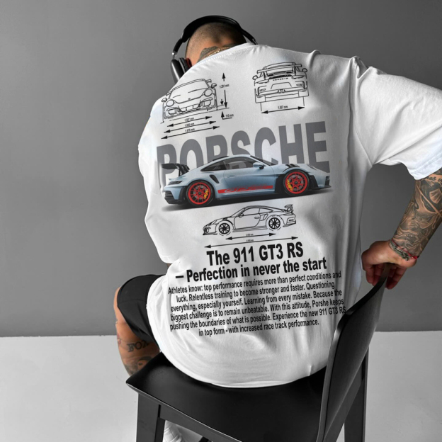 Oversized Unisex Racing Print Casual Tee
