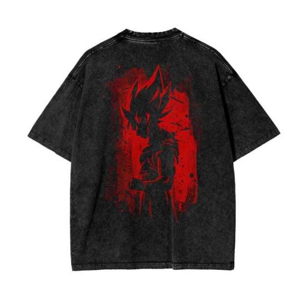 Anime 【Dragon Ball】 Character Collection "Son Gohan" Pattern Printed Washed T-shirt