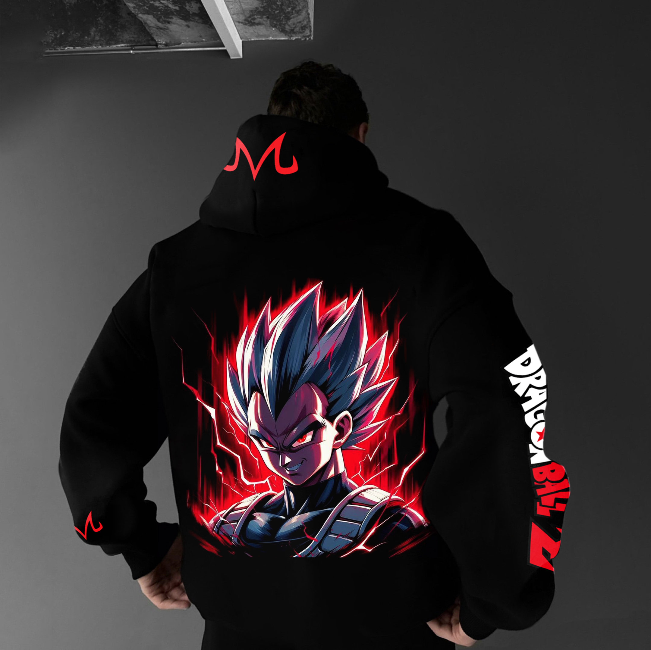 Unisex Anime Print Embroidered Casual Oversized Hoodie