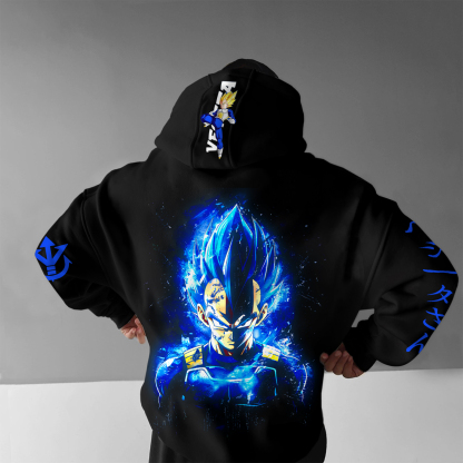 Unisex Anime Print Embroidered Casual Oversized Hoodie