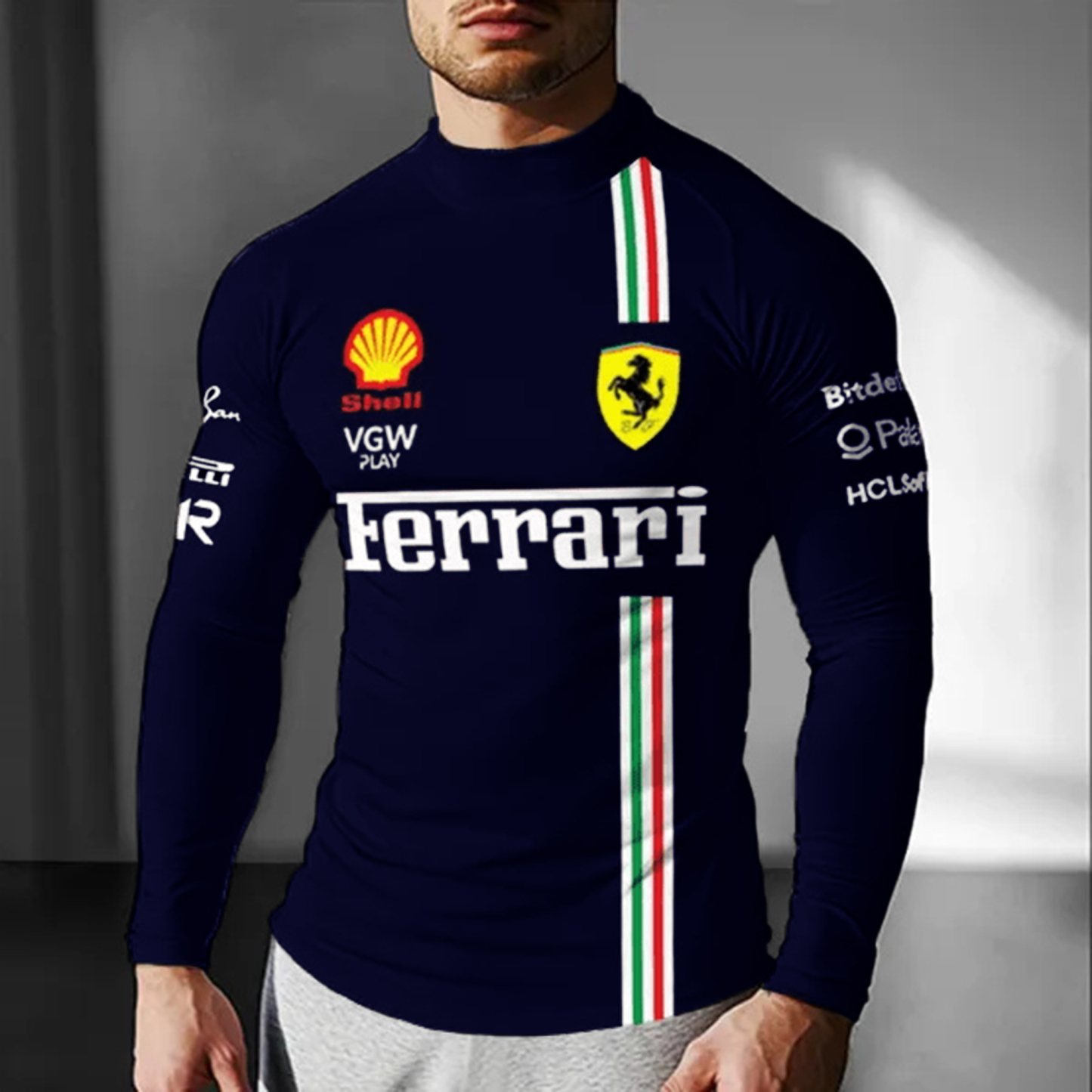 Unisex Racing Slim Compression Long Sleeve T-Shirt
