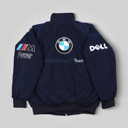 Leisure Vintage Car Racing High Quality Dark Blue Jacket
