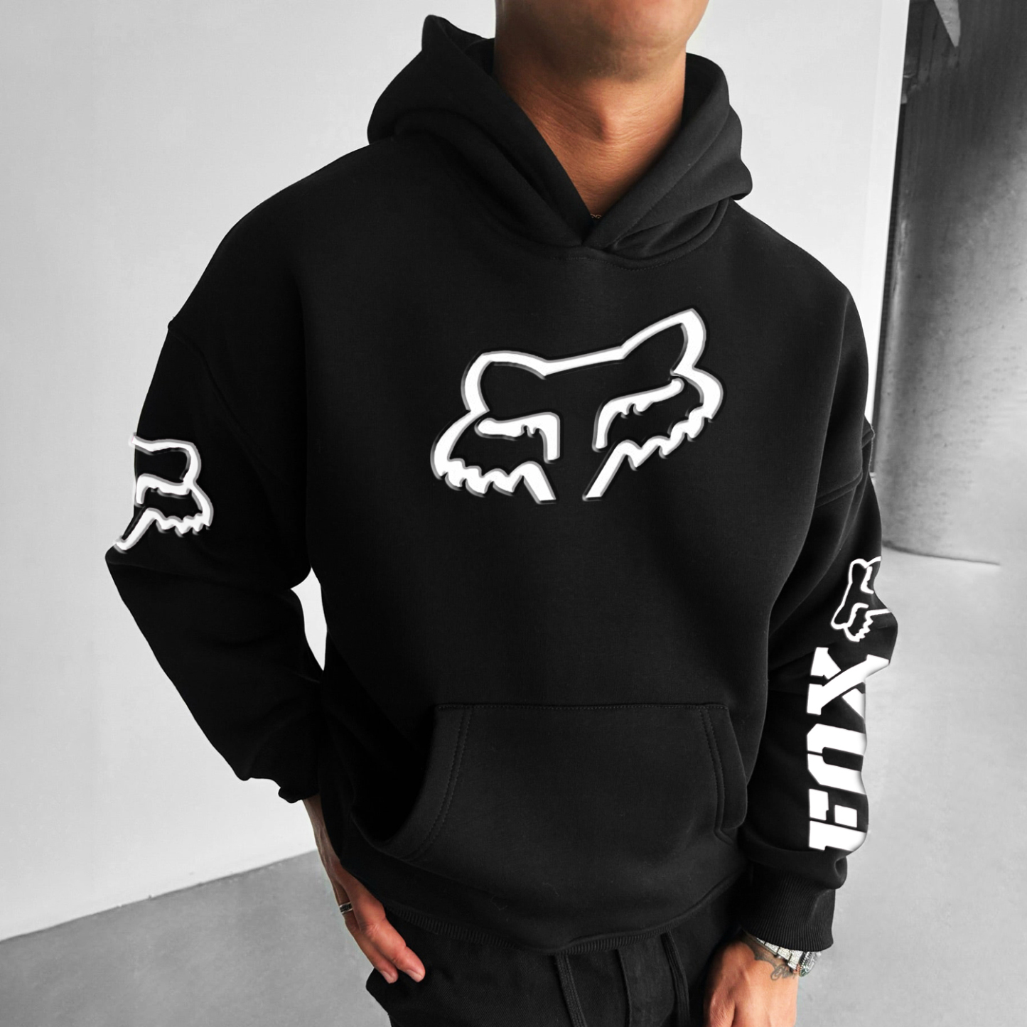 (Puff)Men's Racing Letter Hoodie