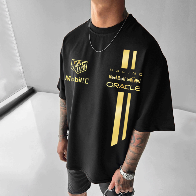 Unisex Racing Print Oversized Casual T-shirt